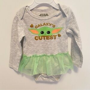 Happy Threads Star Wars Baby Girl Grogu Baby Yoda Tutu Bodysuit Size 12 Months